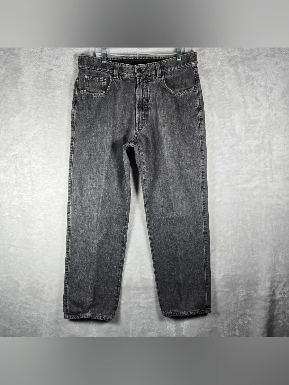 Ermenegildo Zegna Jeans Mens 36x30 Gray Denim Straight 5 Pocket Designer Italy